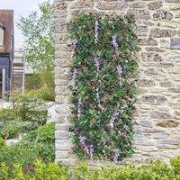mysmartbuy Faux Wisteria Trellis - Artificial Flower Garden Wall or Fence Decor in Green | Size: Large