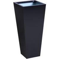 Primrose Black Flared Tapered Outdoor Planter Zinc Galvanised Pot 70cm x 34cm | Size: 70 cm x 34 cm