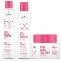 Schwarzkopf BC Clean PACK Color Freeze Shampoo 250ml, Conditioner 200ml & Treatment 200ml in White