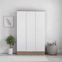 FWStyle 3 Door Triple Wardrobe Two Tone White & Oak