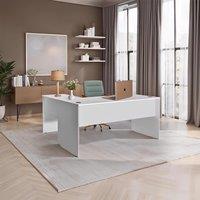 FWStyle White L Shaped Reversible Home Office Corner Desk