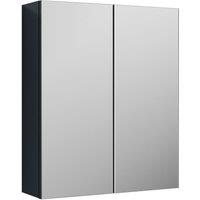 Balterley Bathroom Wall Hung 2 Door Mirror Cabinet, Dark Grey, 600mm in Grey