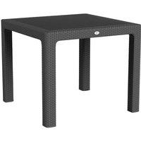 Harbour Housewares 90cm Noble Square Garden Dining Table - Outdoor Patio Garden Furniture in Black