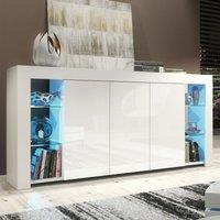 Creative Furniture Eden Sideboard 164cm - A Sophisticated & Spacious Cabinet with Gloss Doors & LED Lights in White
