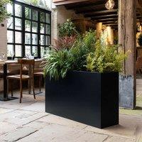 Nicoman Metal Planter Galvanised Steel Trough Planter - 90cm x 82cm in Black | Size: 90 cm x 82 cm