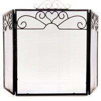 Hill Interiors Chrome Topped Fire Screen in Black