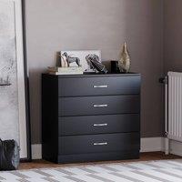 HD Designs Riano 4 Drawer Chest of Drawers Storage in Black