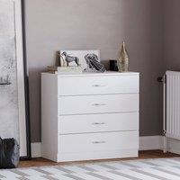HD Designs Riano 4 Drawer Chest of Drawers Storage in White
