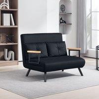 HOMCOM Click Clack 2 Seater Sofa Bed for Living Room, Guest Room in Black