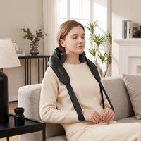 HOMCOM Cordless Neck Massager with Heat, 4D Shiatsu Shoulder Massager in Black