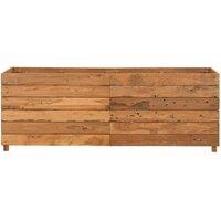 Berkfield Home Raised Bed 150x40x55 cm Solid Wood Teak & Steel in Brown | Size: 150 x 40 x 55 cm