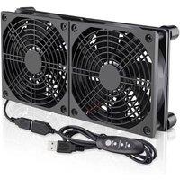 VOGREX 120mm USB Cooling Fan with Speed Controller in Black