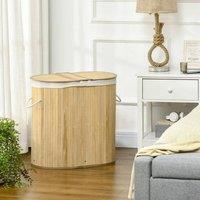VOGREX Bamboo Laundry Basket with Lid Laundry Hamper Natural wood finish