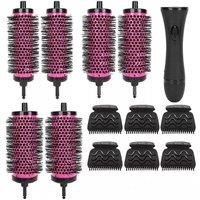 VOGREX Brush Set Comb Barrel Detachable Round Hair Styling Tool Set in Pink