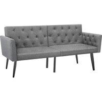 Kelvenix 2 Seat Convertible Loveseat Sofa Bed in Grey | Size: 0.6m2