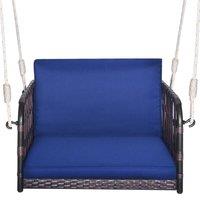 Kelvenix Patio Porch Swing Chair Outdoor Single Person Hanging Seat in Blue | Size: 0.6m2