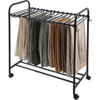 VOGREX Pants Trolley Floor Standing Trouser Hanger with 4 Wheels Black