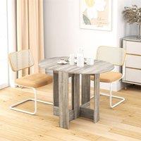 EONLION Grey-Folding Drop Leaf Dining Table in Grey | Size: 100 cm