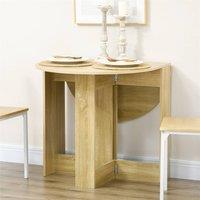 EONLION Oak-Folding Drop Leaf Dining Table in Light Oak | Size: 100 cm