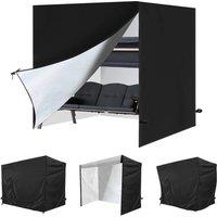NESTLUNE Heavy Duty Cover For 3 Seater Garden Swing Chair in Black | Size: 100 cm x 100 cm