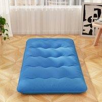 NESTLUNE 190x120x10cm Roll Up Japanese Floor Futon Mattress in Blue | Size: Cot Bed