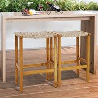 NESTLUNE High Bar Stools 76cm Height Patio Bar Chairs in Brown | Size: 100 cm x 100 cm