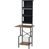 Levede Record Stand Player Display Storage Shelf Cabinet 2 Shelves 3 Racks in Brown