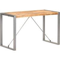 Berkfield Home Dining Table 120x60x75 cm Solid Rough Mango Wood in Brown | Size: 120 x 60 x 75 cm