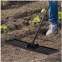 Living and Home Garden Lawn Levelling Rake, Garden Lawn Lute with Foldable Head & Detachable Handle for Levelling Soil, Grass, Golf Field