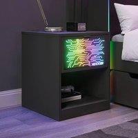 X Rocker NeoNite Bedside Table with Drawer & App Control LED Lights - Black