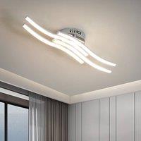 Pheashine Silver 4 Parallel Wave LED Ceiling Light, 24W 4500K, Flush Lamp