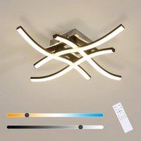 Pheashine Wave LED Ceiling Light, 28W Dimmable 3000-6500K with Remote, 45cm in Black
