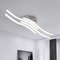 Pheashine Modern Wave-shaped LED Ceiling Light, 24W, 6000K White Light, Indoor