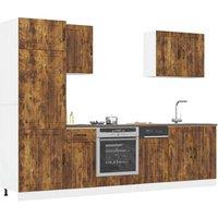 Berkfield Home 7 Piece Kitchen Cabinet Set Kalmar Smoked Oak Engineered Wood in Brown