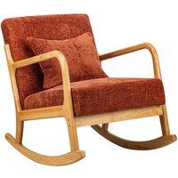 Nordlys Rocking Chair Scandinavian Rocking Chair Fabric in Red