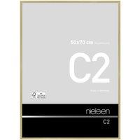 nielsen C2 Aluminium Picture Frame 50x70cm - Float Glass & Push/Turn Clips in Gold | Size: 50x70 cm