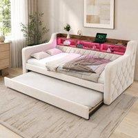 STILVORA Sofa 3ft Single with storage beige velvet