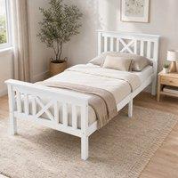 STILVORA Bed Frame 3ft Single with storage White