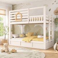 STILVORA Bed Frame 3ft Single with storage cabin style in White | Size: Junior
