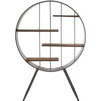 Orsina Trinity Framed Round Shelf Unit in Black