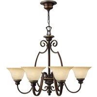 Netlighting Cello 6 Light Multi Arm Chandelier Antique Bronze Finish E27 in Brown