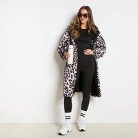 OHS Leopard Print Water Resistant Coat Sherpa Lined Drying Changing Robe | Size: Large/XL