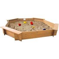 Big Game Hunters Octagonal Wooden Sandpit for ALL Ages - 1.8m in Light Brown | Size: Medium