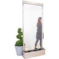 Primrose XL Brushed Stainless Steel & Glass Water Wall 213cm in Silver