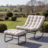 Artemis Home Solace Outdoor Rocking Chair & Stool in Beige