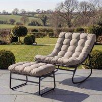 Artemis Home Solace Outdoor Rocking Chair & Stool in Light Brown
