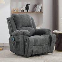 Matteo Power Lift Recliner Chair - Heated Massage, Heavy Duty Fabric, Grey