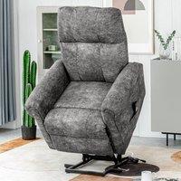 Matteo Power Lift Recliner Chair - Heavy Duty Flannel Living Room Sofa in Grey