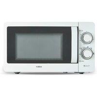 Tower Manual Microwave, Sleek Mirror Door, 800W, 20L, T24042WHT, White & Chrome