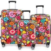 Infinity Leather Printed Hard Shell Dual 4 Wheel Luggage Suitcase | Size: Medium